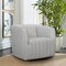 Armen Living Aries Dove Gray Genuine Leather Swivel Barrel Chair LCARCHDV - alternate 6